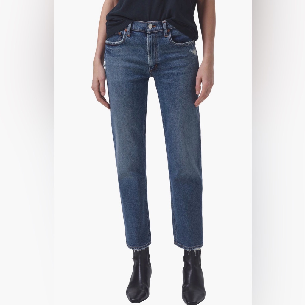 Agolde Kye Mid Rise Ankle Straight Leg Jeans Notion Size 29